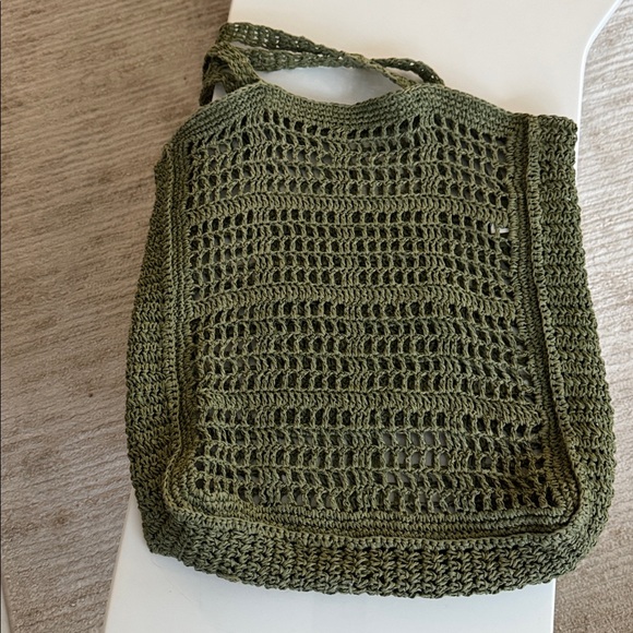 Tory Burch Olive Crochet Tote - Picture 3 of 7